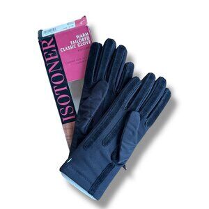 Isotoner Tailored Classic Black Gloves New in Box